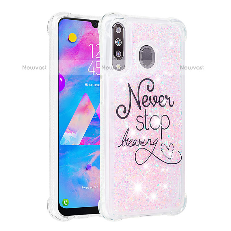 Silicone Candy Rubber TPU Bling-Bling Soft Case Cover S01 for Samsung Galaxy M30 Pink