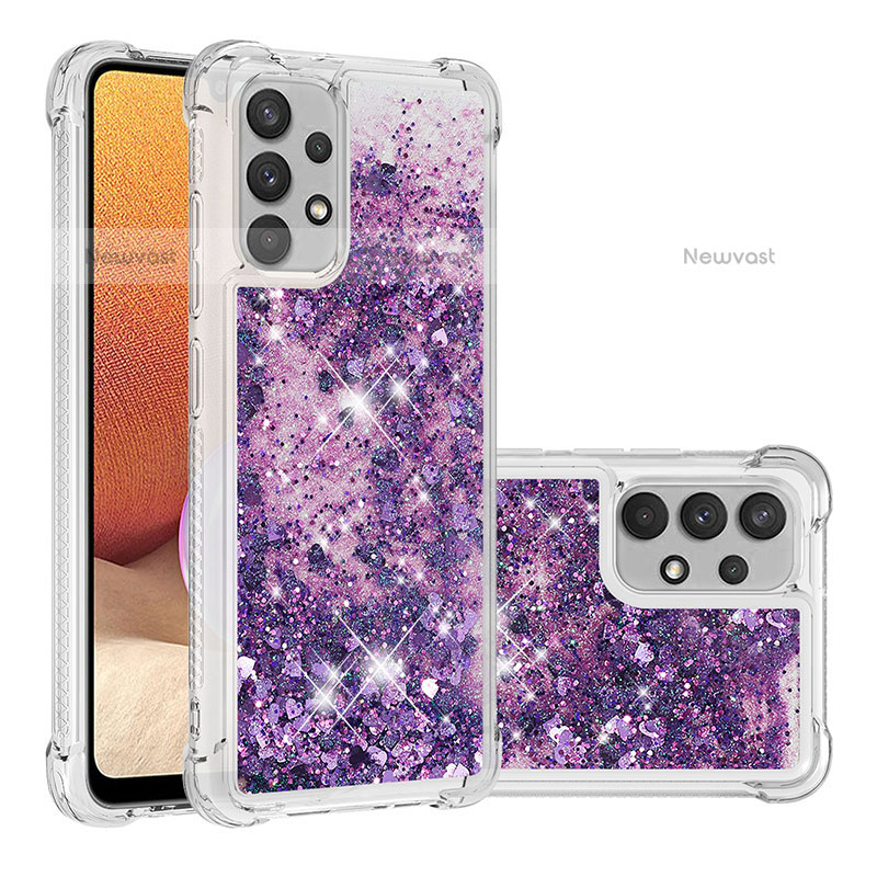 Silicone Candy Rubber TPU Bling-Bling Soft Case Cover S01 for Samsung Galaxy M32 5G Purple