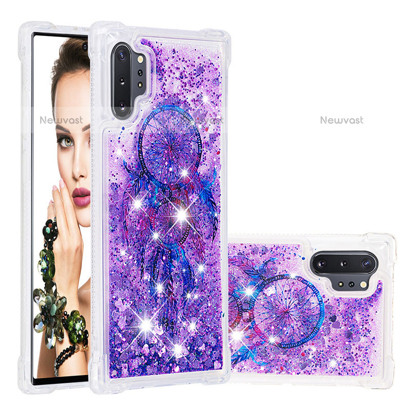 Silicone Candy Rubber TPU Bling-Bling Soft Case Cover S01 for Samsung Galaxy Note 10 Plus 5G Purple