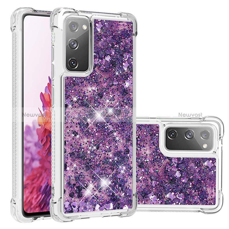 Silicone Candy Rubber TPU Bling-Bling Soft Case Cover S01 for Samsung Galaxy S20 FE 4G Purple