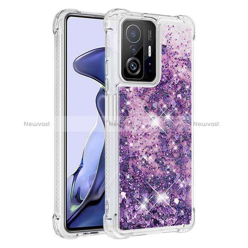 Silicone Candy Rubber TPU Bling-Bling Soft Case Cover S01 for Xiaomi Mi 11T 5G Purple