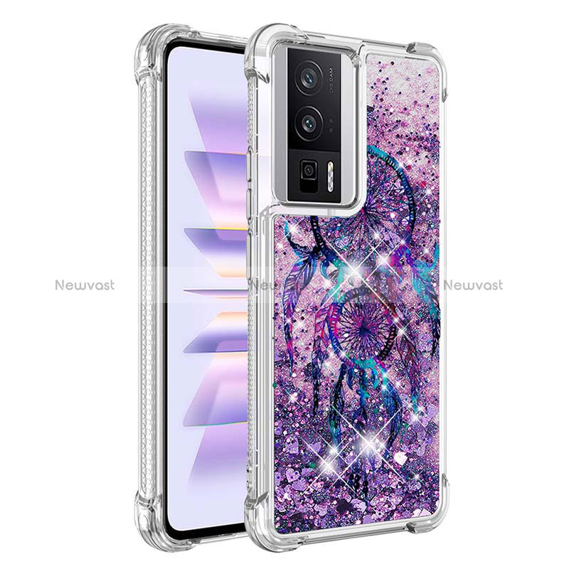 Silicone Candy Rubber TPU Bling-Bling Soft Case Cover S01 for Xiaomi Redmi K60 5G Purple