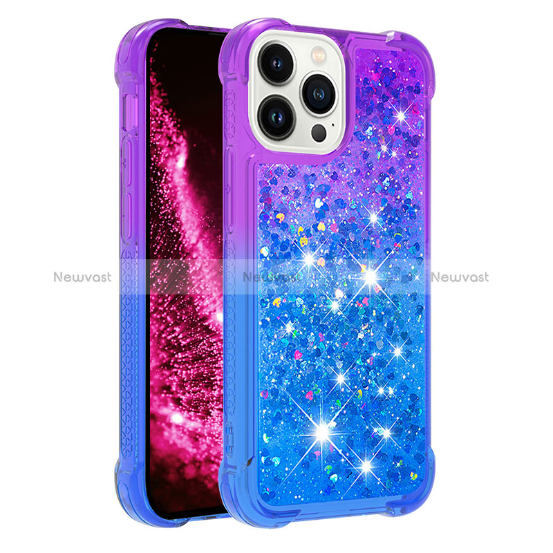 Silicone Candy Rubber TPU Bling-Bling Soft Case Cover S02 for Apple iPhone 14 Pro Max Purple