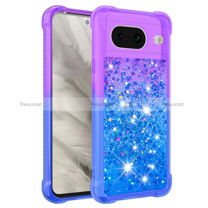 Silicone Candy Rubber TPU Bling-Bling Soft Case Cover S02 for Google Pixel 8 5G Purple