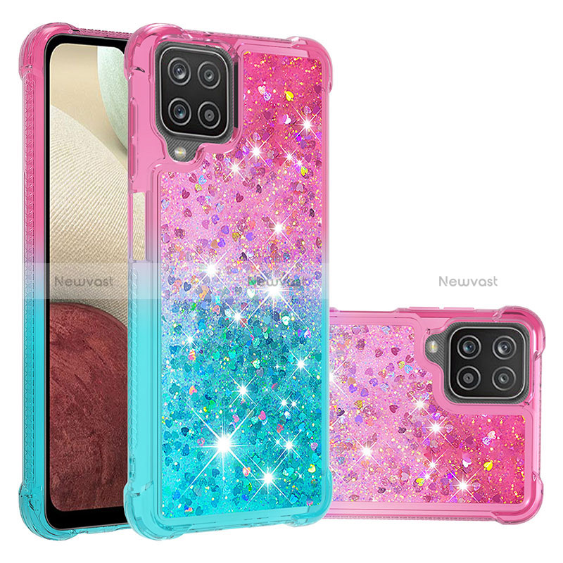 Silicone Candy Rubber TPU Bling-Bling Soft Case Cover S02 for Samsung Galaxy A12 Nacho Pink