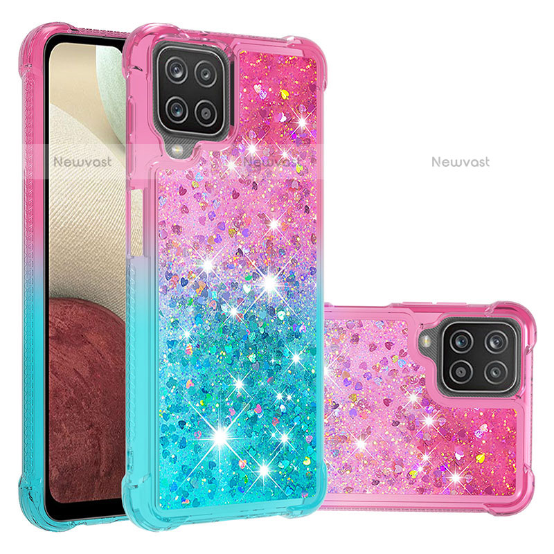 Silicone Candy Rubber TPU Bling-Bling Soft Case Cover S02 for Samsung Galaxy A12 Pink