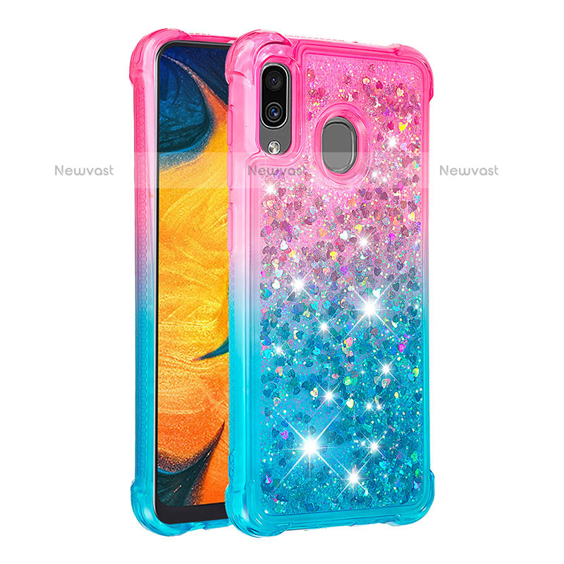 Silicone Candy Rubber TPU Bling-Bling Soft Case Cover S02 for Samsung Galaxy A20