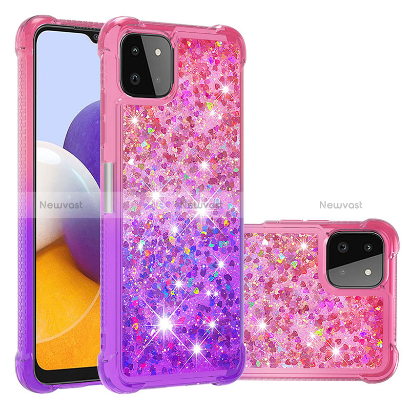 Silicone Candy Rubber TPU Bling-Bling Soft Case Cover S02 for Samsung Galaxy A22s 5G Hot Pink