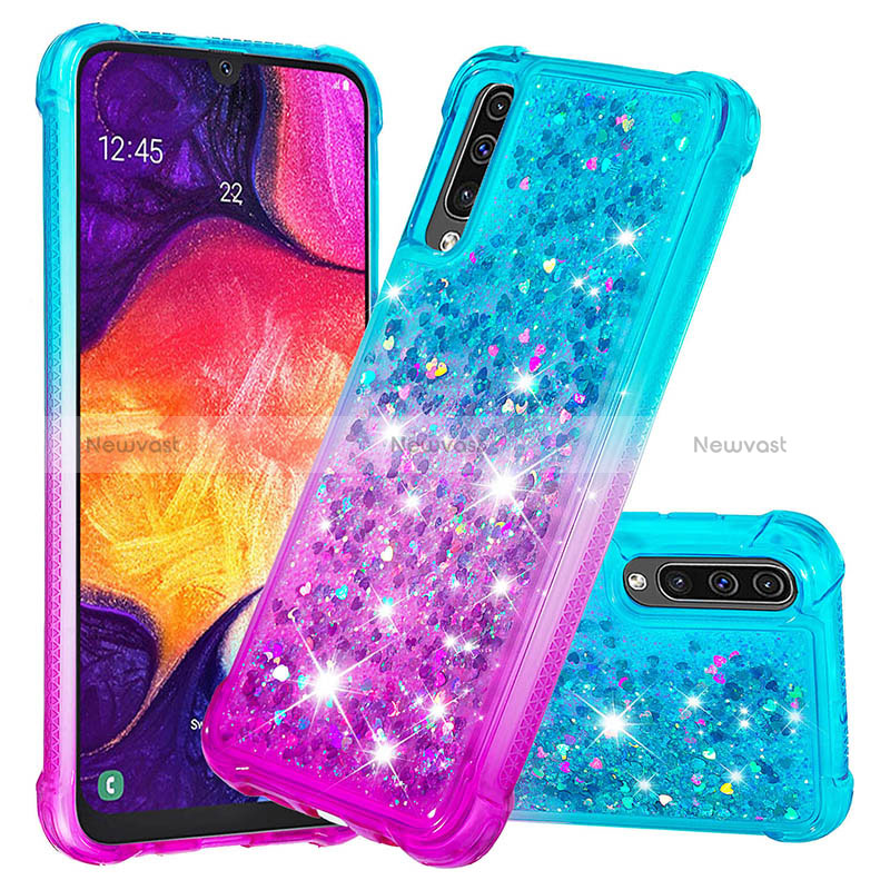 Silicone Candy Rubber TPU Bling-Bling Soft Case Cover S02 for Samsung Galaxy A30S Sky Blue