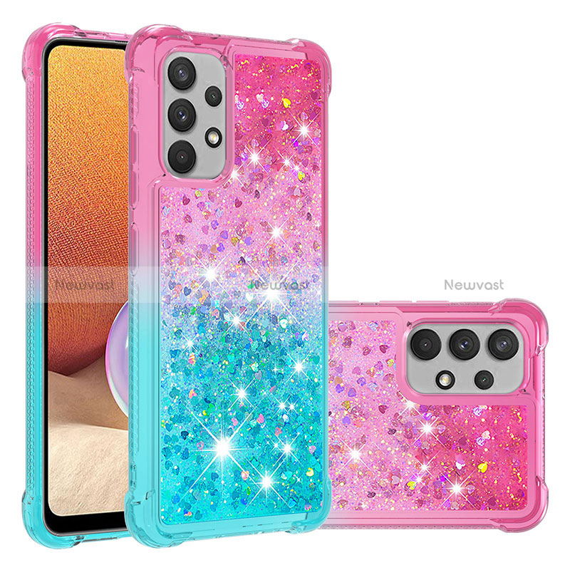 Silicone Candy Rubber TPU Bling-Bling Soft Case Cover S02 for Samsung Galaxy A32 4G Pink