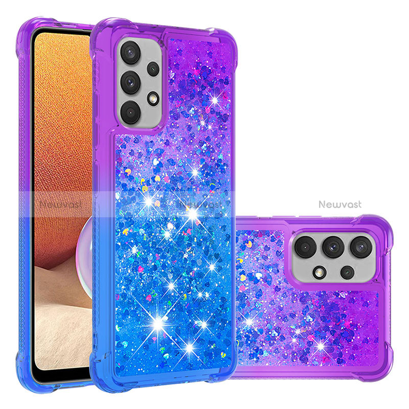 Silicone Candy Rubber TPU Bling-Bling Soft Case Cover S02 for Samsung Galaxy A32 5G Purple