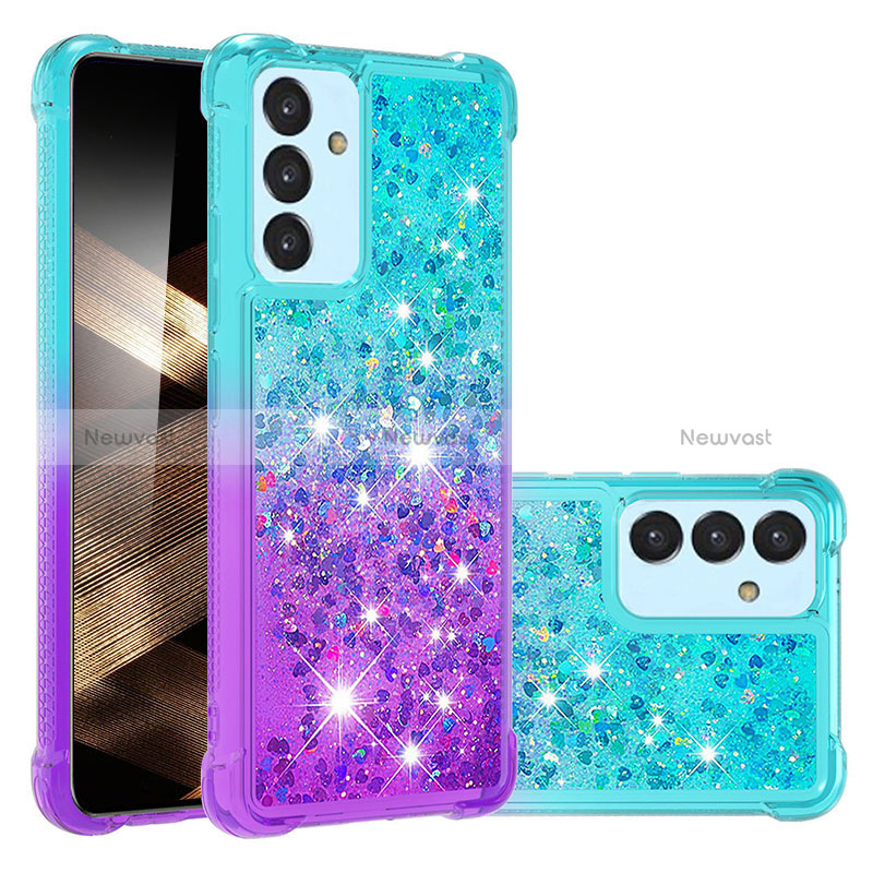 Silicone Candy Rubber TPU Bling-Bling Soft Case Cover S02 for Samsung Galaxy A35 5G Sky Blue