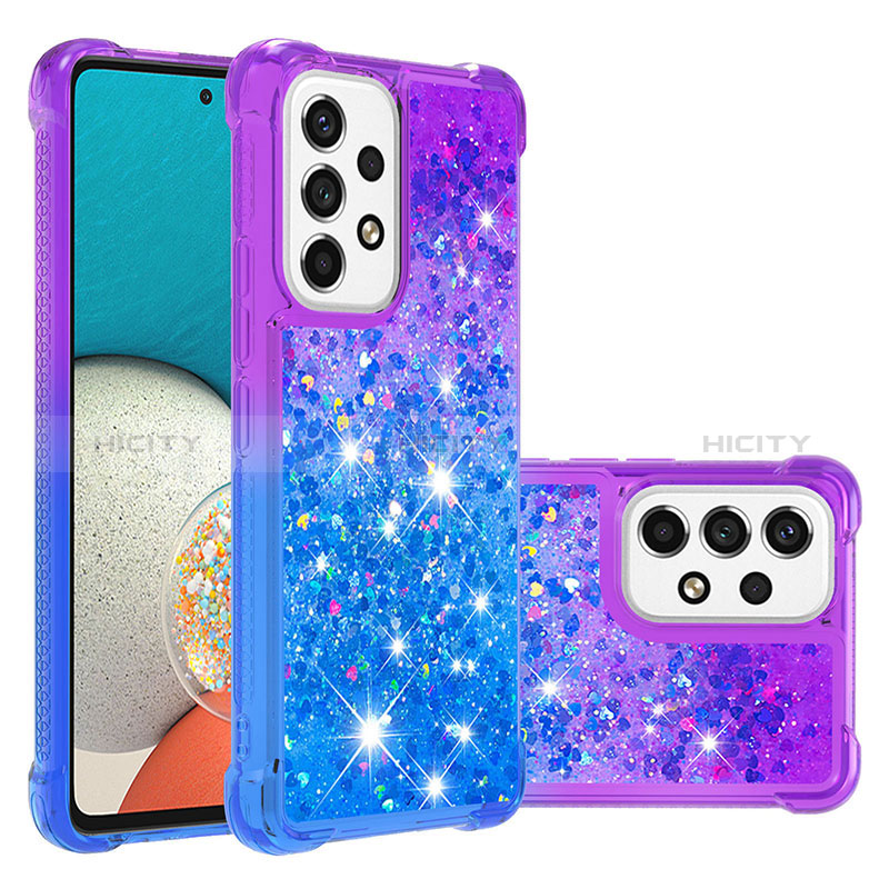 Silicone Candy Rubber TPU Bling-Bling Soft Case Cover S02 for Samsung Galaxy A53 5G Purple