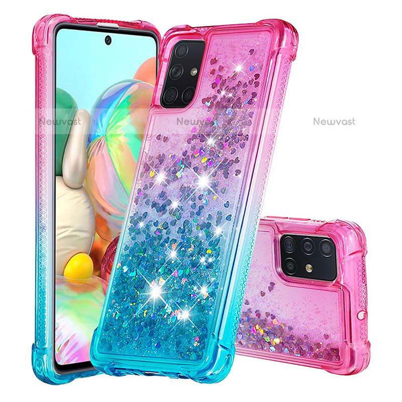 Silicone Candy Rubber TPU Bling-Bling Soft Case Cover S02 for Samsung Galaxy A71 4G A715 Pink