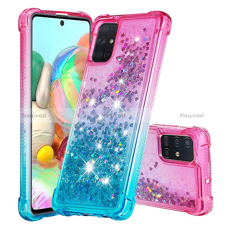 Silicone Candy Rubber TPU Bling-Bling Soft Case Cover S02 for Samsung Galaxy A71 5G Pink