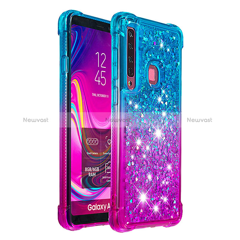 Silicone Candy Rubber TPU Bling-Bling Soft Case Cover S02 for Samsung Galaxy A9 Star Pro Sky Blue