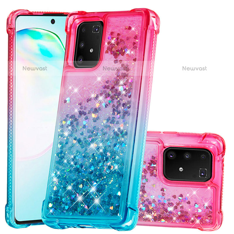 Silicone Candy Rubber TPU Bling-Bling Soft Case Cover S02 for Samsung Galaxy A91 Pink