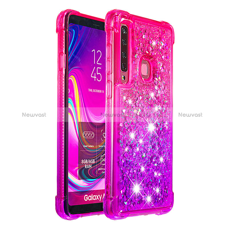 Silicone Candy Rubber TPU Bling-Bling Soft Case Cover S02 for Samsung Galaxy A9s Hot Pink