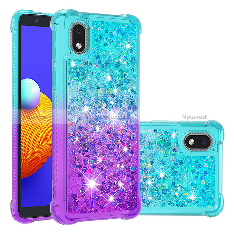 Silicone Candy Rubber TPU Bling-Bling Soft Case Cover S02 for Samsung Galaxy M01 Core Sky Blue