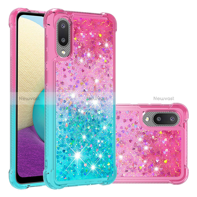 Silicone Candy Rubber TPU Bling-Bling Soft Case Cover S02 for Samsung Galaxy M02 Pink