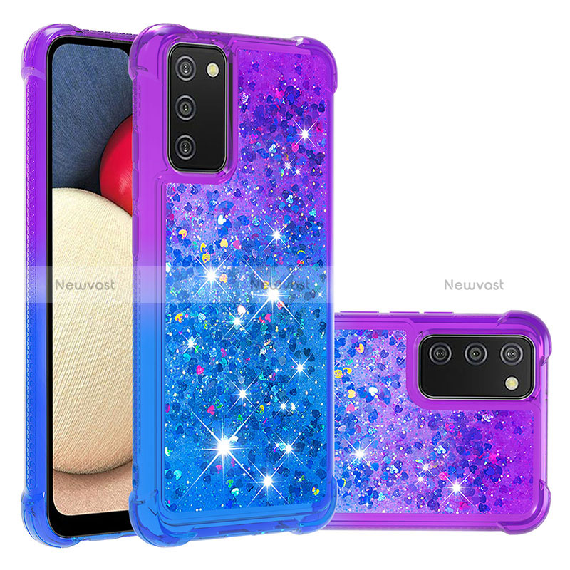 Silicone Candy Rubber TPU Bling-Bling Soft Case Cover S02 for Samsung Galaxy M02s Purple