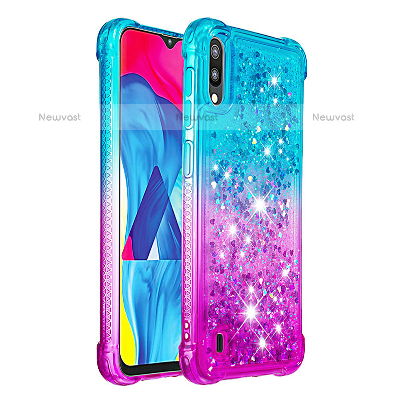 Silicone Candy Rubber TPU Bling-Bling Soft Case Cover S02 for Samsung Galaxy M10 Sky Blue