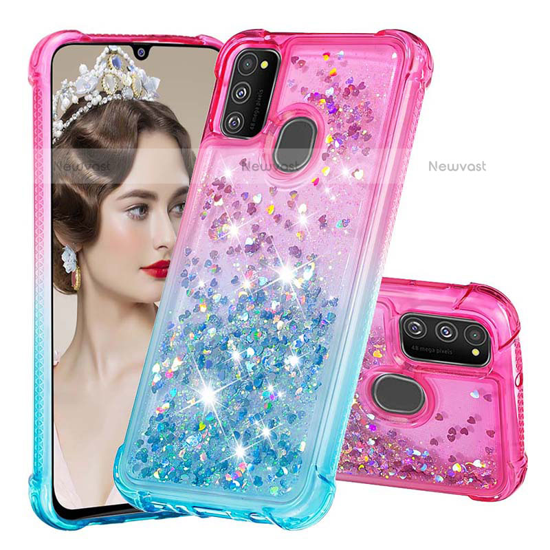 Silicone Candy Rubber TPU Bling-Bling Soft Case Cover S02 for Samsung Galaxy M21 Pink