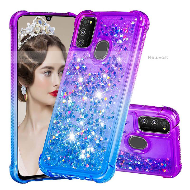 Silicone Candy Rubber TPU Bling-Bling Soft Case Cover S02 for Samsung Galaxy M21 Purple