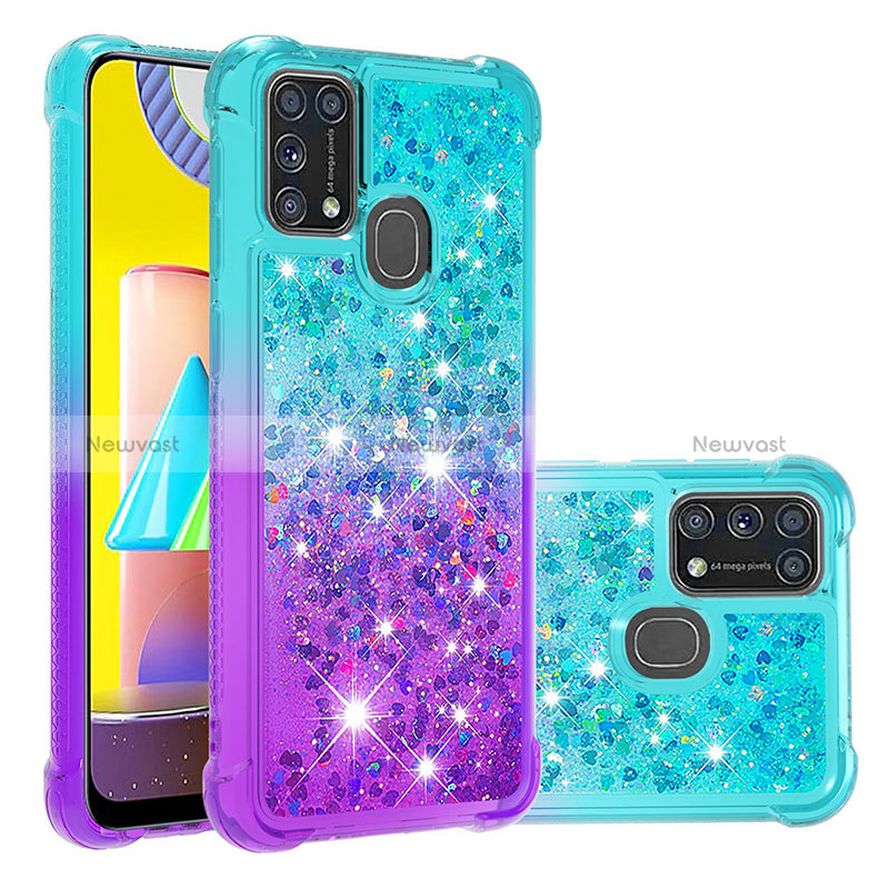 Silicone Candy Rubber TPU Bling-Bling Soft Case Cover S02 for Samsung Galaxy M31 Prime Edition Sky Blue