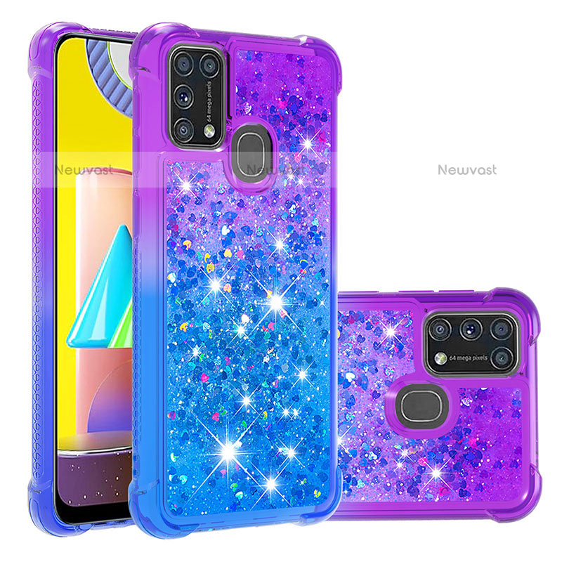 Silicone Candy Rubber TPU Bling-Bling Soft Case Cover S02 for Samsung Galaxy M31 Purple