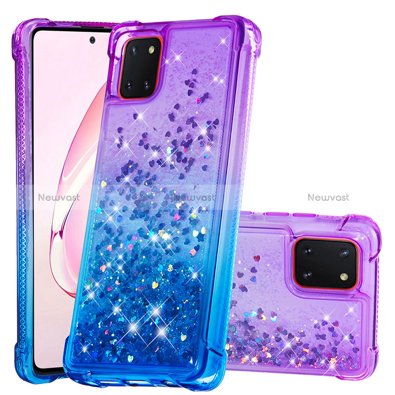 Silicone Candy Rubber TPU Bling-Bling Soft Case Cover S02 for Samsung Galaxy M60s Purple