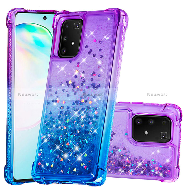 Silicone Candy Rubber TPU Bling-Bling Soft Case Cover S02 for Samsung Galaxy M80S Purple