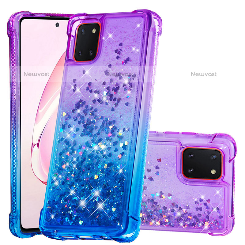 Silicone Candy Rubber TPU Bling-Bling Soft Case Cover S02 for Samsung Galaxy Note 10 Lite Purple