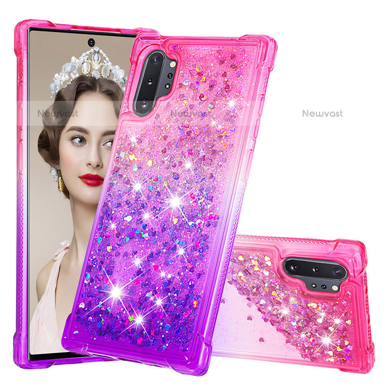 Silicone Candy Rubber TPU Bling-Bling Soft Case Cover S02 for Samsung Galaxy Note 10 Plus 5G Hot Pink