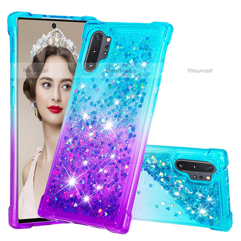 Silicone Candy Rubber TPU Bling-Bling Soft Case Cover S02 for Samsung Galaxy Note 10 Plus 5G Sky Blue