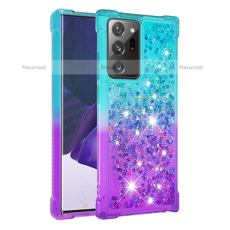 Silicone Candy Rubber TPU Bling-Bling Soft Case Cover S02 for Samsung Galaxy Note 20 Ultra 5G Sky Blue