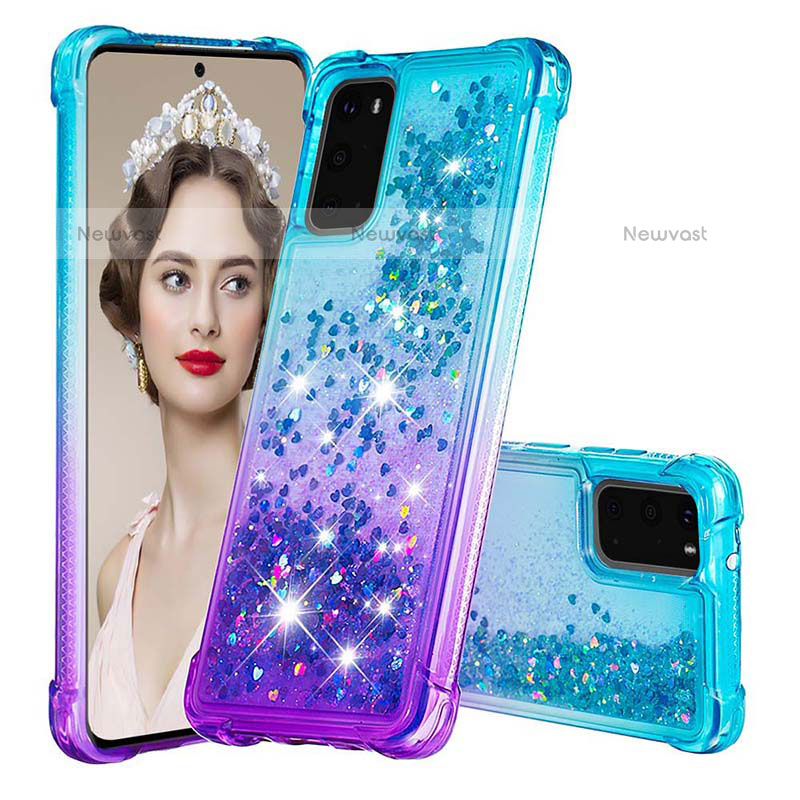 Silicone Candy Rubber TPU Bling-Bling Soft Case Cover S02 for Samsung Galaxy S20 5G Sky Blue