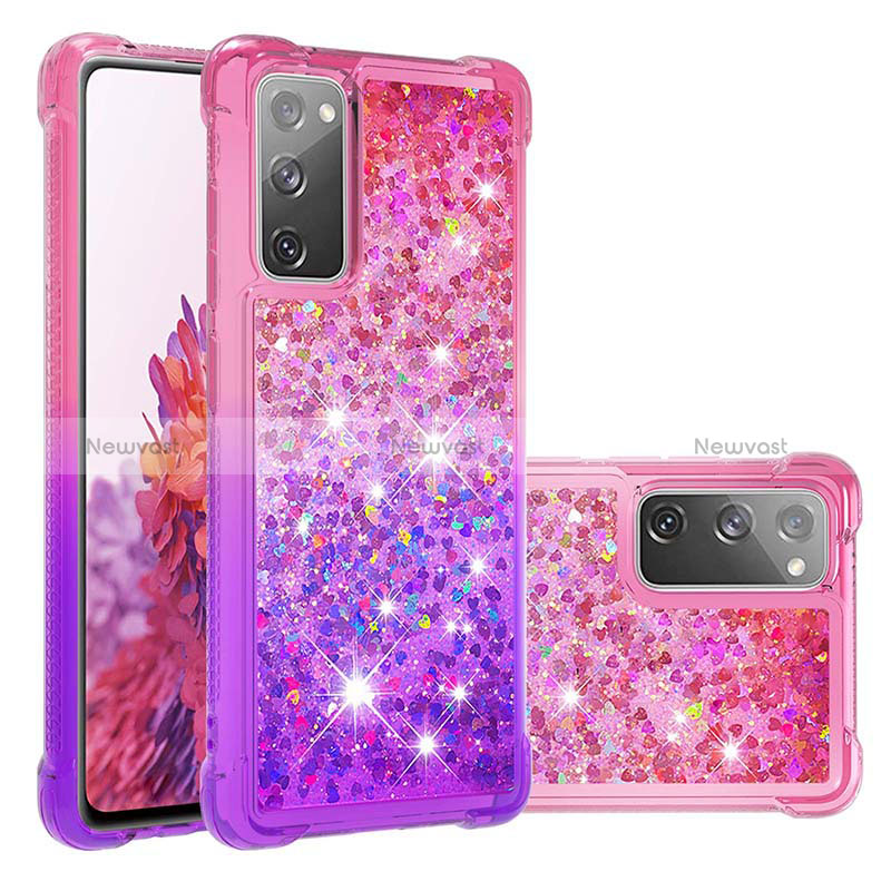 Silicone Candy Rubber TPU Bling-Bling Soft Case Cover S02 for Samsung Galaxy S20 FE (2022) 5G Hot Pink