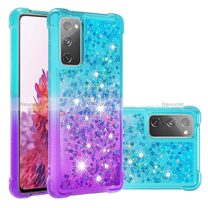 Silicone Candy Rubber TPU Bling-Bling Soft Case Cover S02 for Samsung Galaxy S20 FE 4G Sky Blue