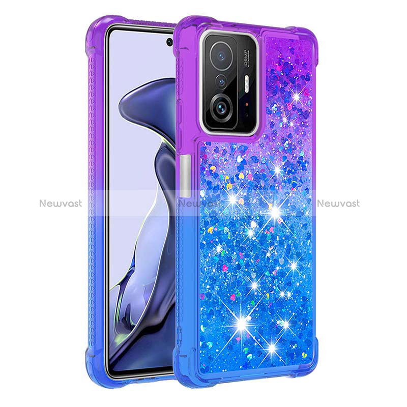 Silicone Candy Rubber TPU Bling-Bling Soft Case Cover S02 for Xiaomi Mi 11T 5G Purple