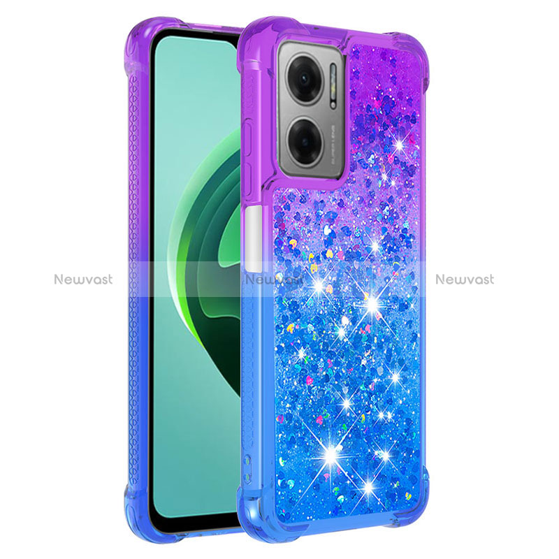 Silicone Candy Rubber TPU Bling-Bling Soft Case Cover S02 for Xiaomi Redmi Note 11E 5G Purple