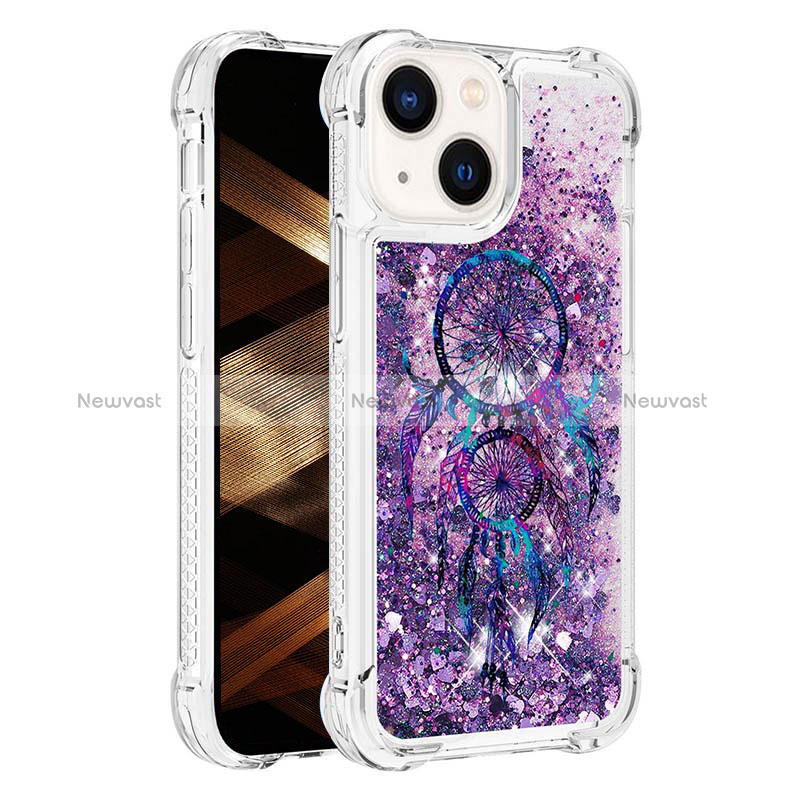 Silicone Candy Rubber TPU Bling-Bling Soft Case Cover S03 for Apple iPhone 14 Plus Purple