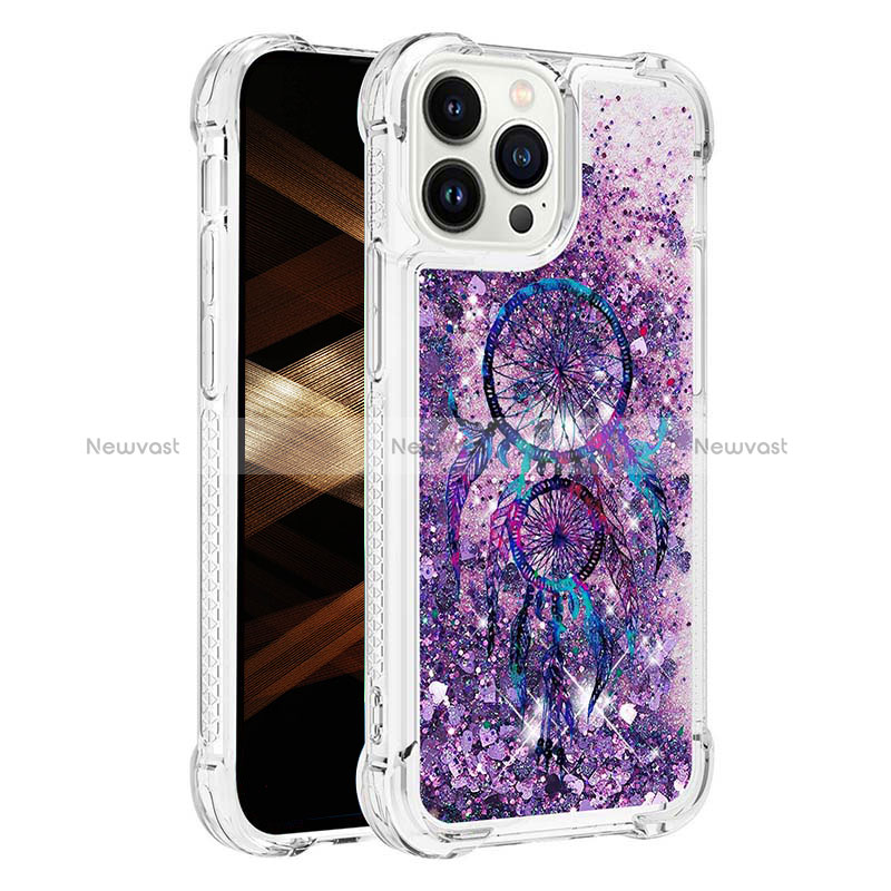 Silicone Candy Rubber TPU Bling-Bling Soft Case Cover S03 for Apple iPhone 14 Pro Purple