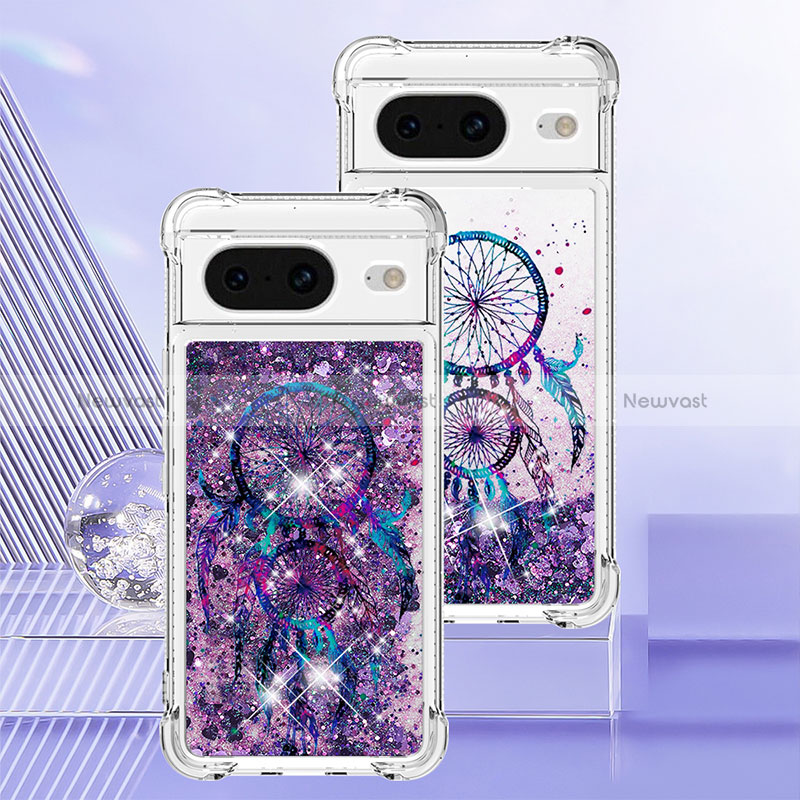 Silicone Candy Rubber TPU Bling-Bling Soft Case Cover S03 for Google Pixel 8 5G Purple