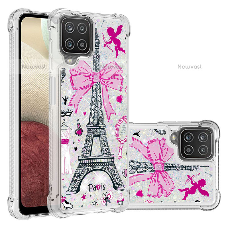 Silicone Candy Rubber TPU Bling-Bling Soft Case Cover S03 for Samsung Galaxy A12 Pink