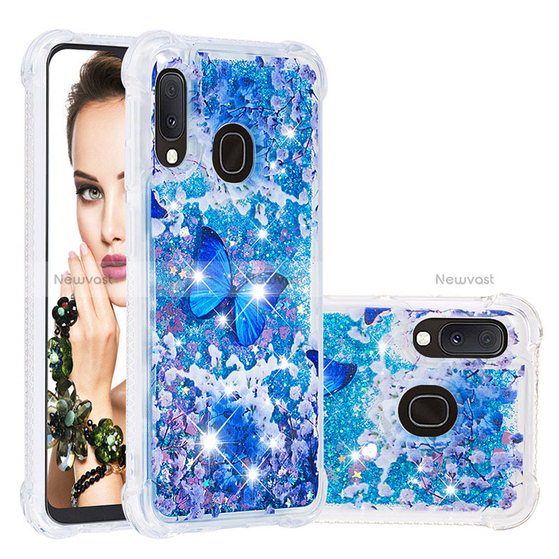 Silicone Candy Rubber TPU Bling-Bling Soft Case Cover S03 for Samsung Galaxy A20e Blue