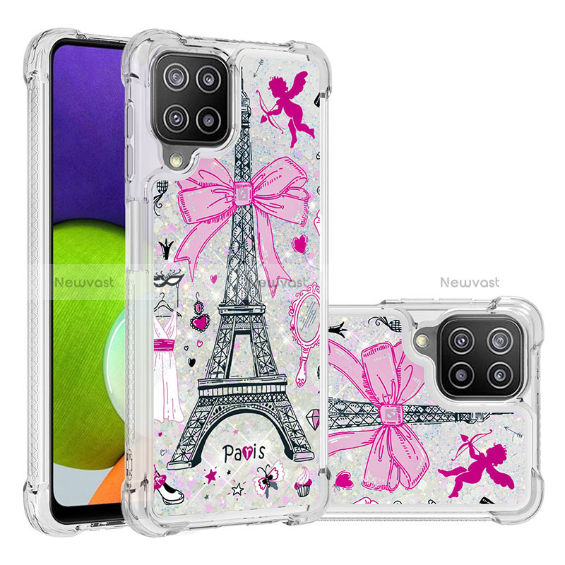 Silicone Candy Rubber TPU Bling-Bling Soft Case Cover S03 for Samsung Galaxy A22 4G Pink