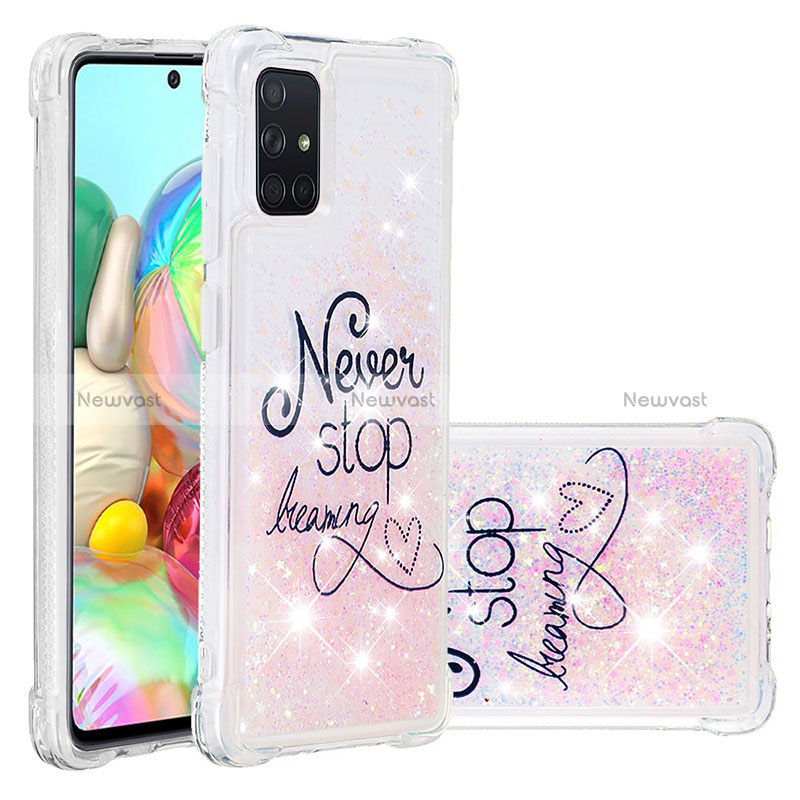 Silicone Candy Rubber TPU Bling-Bling Soft Case Cover S03 for Samsung Galaxy A71 5G Pink