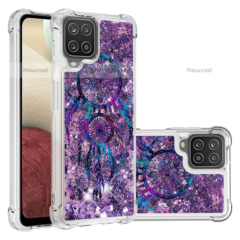 Silicone Candy Rubber TPU Bling-Bling Soft Case Cover S03 for Samsung Galaxy F12 Purple