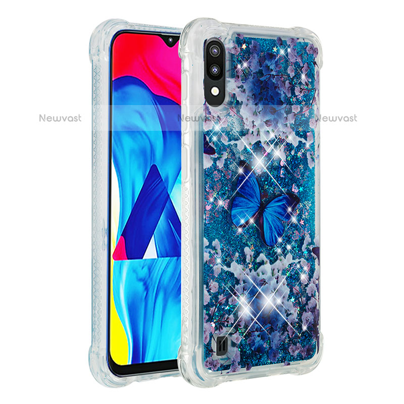 Silicone Candy Rubber TPU Bling-Bling Soft Case Cover S03 for Samsung Galaxy M10 Blue